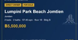 Lumpini Park Beach Jomtien 2-Bed Condo for Sale, Bldg B