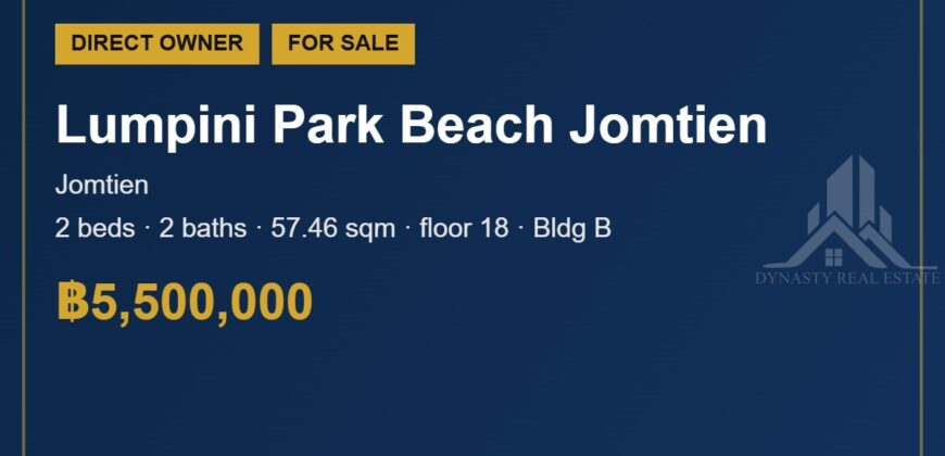 Lumpini Park Beach Jomtien 2-Bed Condo for Sale, Bldg B