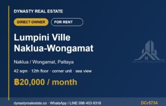 Lumpini Ville Naklua-Wongamat Sea View Corner Condo for Rent