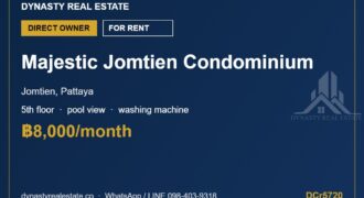 Majestic jomtien condo pool view for rent, 5th floor