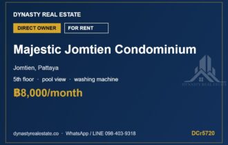 Majestic Jomtien Condo Pool View for Rent, 5th Floor
