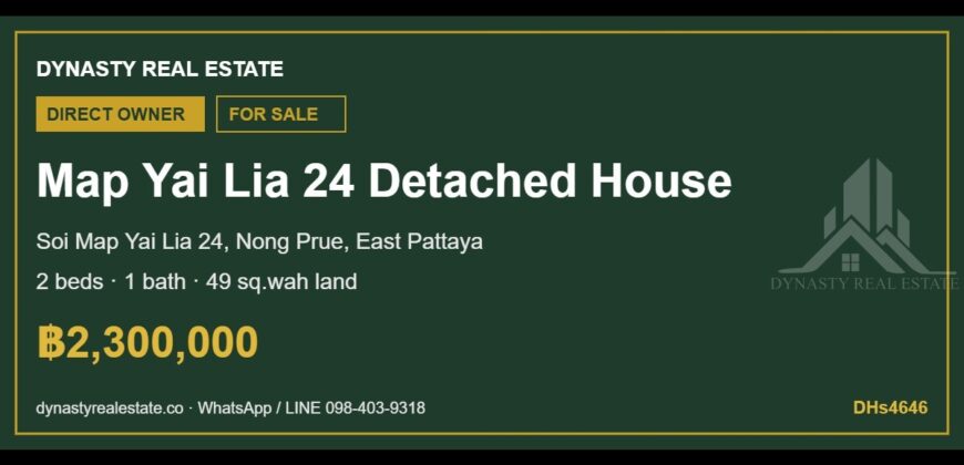 Map Yai Lia 24 2-Bed Detached House for Sale, Nong Prue Pattaya