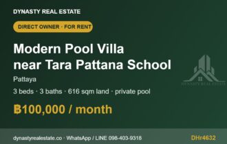 Modern 3-Bed Pool Villa for Rent near Tara Pattana School