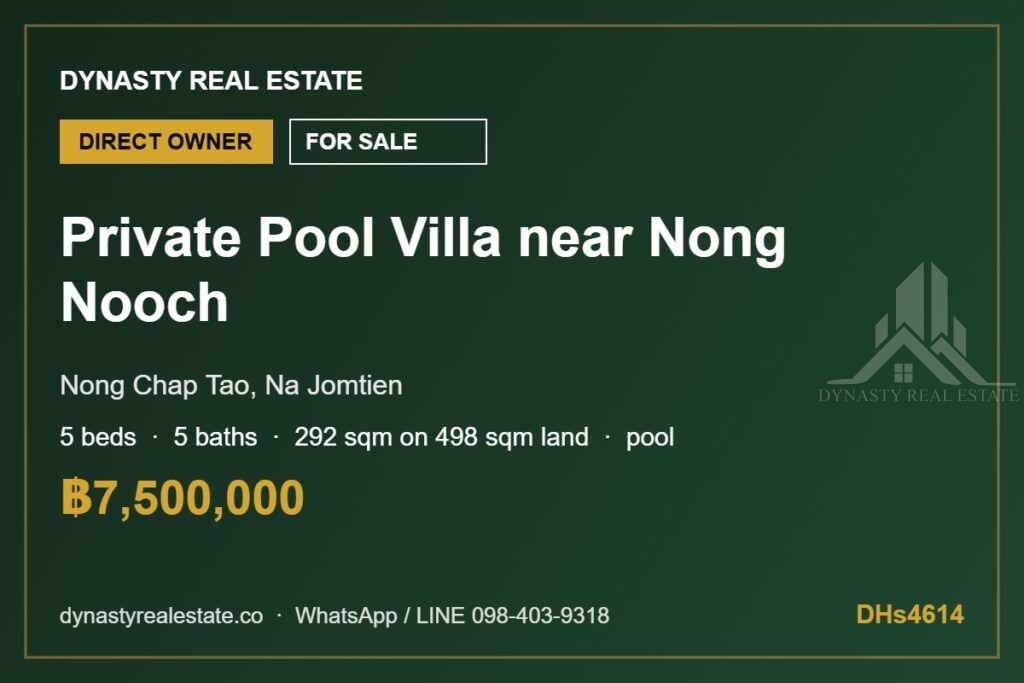 Na jomtien 5-bed private pool villa for sale