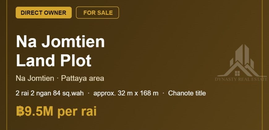 Na Jomtien Land Plot 2 Rai 2 Ngan 84 Sq.Wah for Sale