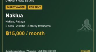 Naklua 2-bed townhome for rent, soi chaiporn withi
