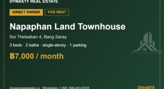Napaphan land bang saray 3-bed townhouse for rent