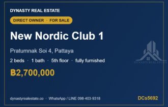 New Nordic Club 1 Pratumnak 2-Bed Condo for Sale, 5th Floor