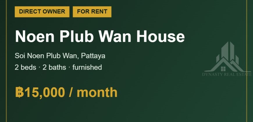 Noen Plub Wan 2-Bed House for Rent, Pattaya