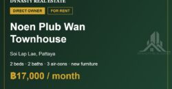 Noen Plub Wan 2-Bed Townhouse for Rent, Pattaya