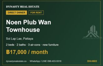Noen Plub Wan 2-Bed Townhouse for Rent, Pattaya