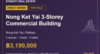 Nong ket yai 3-storey commercial building for sale, pattaya
