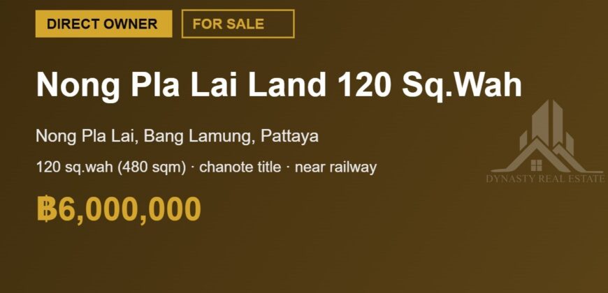 Nong Pla Lai 120 Sq.Wah Land for Sale, Bang Lamung