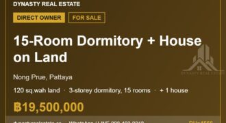 Nong prue 15-room dormitory + house on land for sale