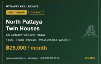 North Pattaya 4-Bed Twin Houses for Rent, Sukhumvit Soi 33