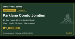 Parklane Condo Jomtien 1-Bed Condo for Sale, 4th Floor