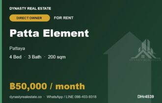 Patta Element 4-Bed House for Rent in Pattaya Patta Element 4-Bed House for Rent in Pattaya