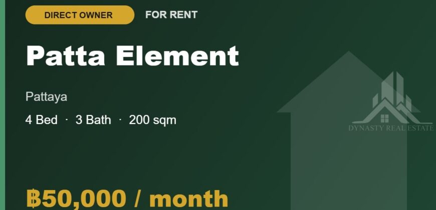 Patta Element 4-Bed House for Rent in Pattaya