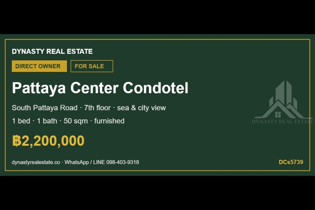 1-bed condo for sale in central pattaya