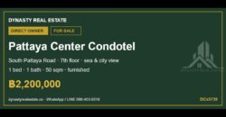 Pattaya Center Condotel 1-Bed Sea View Condo for Sale, South Pattaya Road