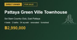 Pattaya Green Ville 4-Bed Townhouse for Sale, East Pattaya