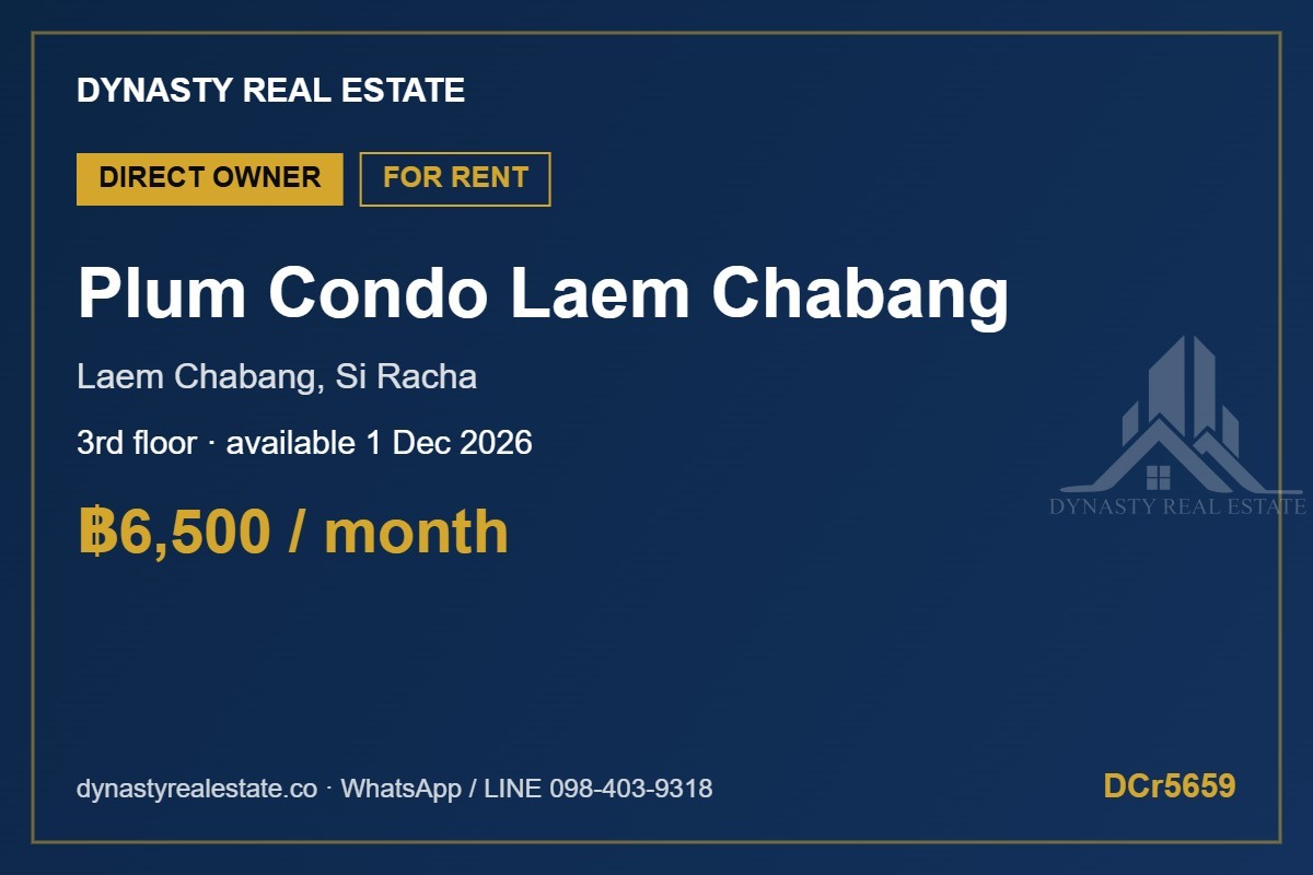 Plum Condo Laem Chabang Condo For Rent, 3Rd Floor For Sale In Pattaya Plum condo laem chabang condo for rent, 3rd floor