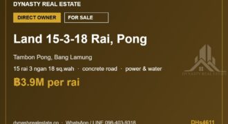 Pong 15 rai land for sale near mabprachan, bang lamung