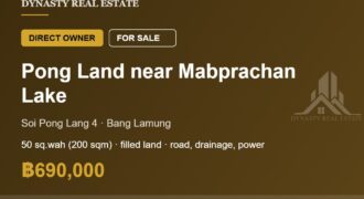 Pong 50 sq. Wah land for sale near mabprachan lake