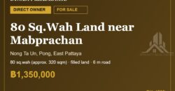 Pong 80 Sq.Wah Land for Sale near Mabprachan Lake