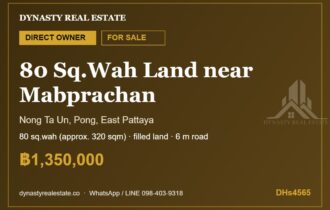 Pong 80 Sq.Wah Land for Sale near Mabprachan Lake