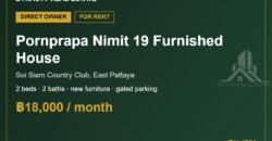 Pornprapa Nimit 19 Furnished 2-Bed House for Rent, Pattaya Pornprapa Nimit 19 Furnished 2-Bed House for Rent, Pattaya