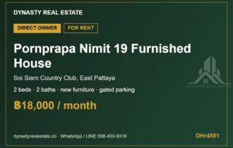 Pornprapa Nimit 19 Furnished 2-Bed House for Rent, Pattaya