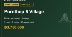 Pornthep 5 Village 3-Bed House for Sale, Pattaya