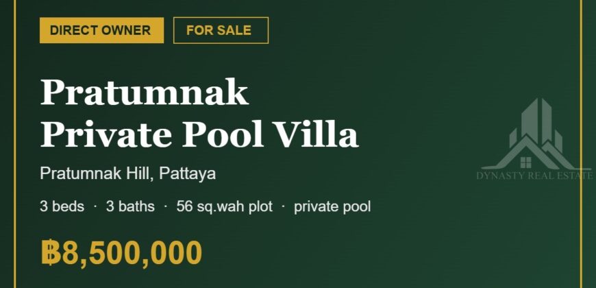 Pratumnak 3-Bed Pool Villa for Sale, Pattaya