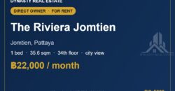 Riviera Jomtien 1-Bed City View Condo for Rent, 34th Floor