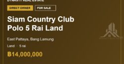 Siam Country Club Polo 5 Rai Land for Sale, East Pattaya