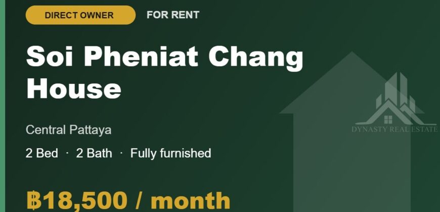 Soi Pheniat Chang 2-Bed House for Rent, Central Pattaya