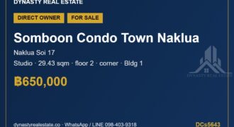 Somboon condo town naklua corner studio for sale