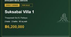 Suksabai Villa 1 2-Bed House for Sale, Thepprasit Soi 8