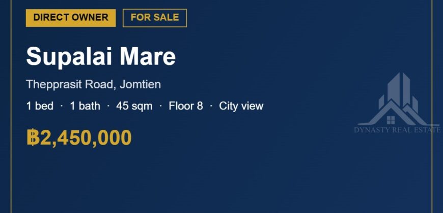 Supalai Mare Pattaya 1-Bed Condo for Sale, 8th Floor