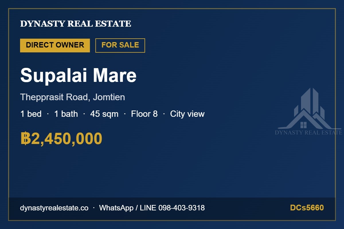 Supalai Mare Pattaya 1-Bed Condo For Sale, 8Th Floor Supalai mare pattaya 1-bed condo for sale, 8th floor