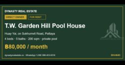 T.W. Garden Hill 4-Bed Pool House for Rent, Huay Yai Pattaya