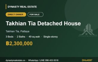 Takhian Tia 3-Bed Single-Storey House for Sale, Pattaya