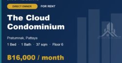 The Cloud Pratumnak 1-Bed Sea View Condo for Rent