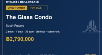 The glass condo south pattaya 2-bed corner condo for sale