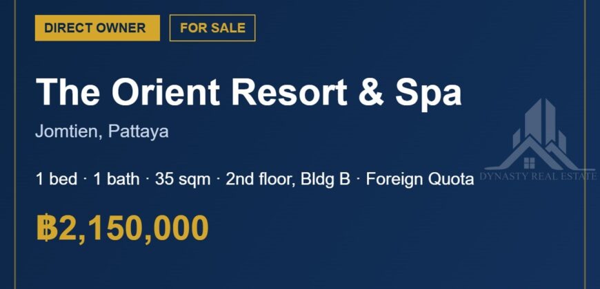 The Orient Resort & Spa Jomtien 1-Bed Condo for Sale