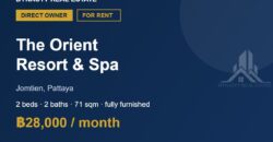 The Orient Resort & Spa Jomtien 2-Bed Condo for Rent