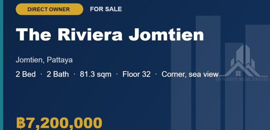 The Riviera Jomtien 2-Bed Corner Sea View Condo for Sale