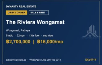 The Riviera Wongamat Studio Sea View Condo for Sale & Rent