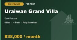 Uraiwan Grand Villa 4-Bed House for Rent, East Pattaya